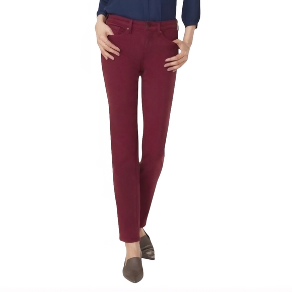 NYDJ Sheri Slim Jeans Red Size 2 - Picture 1 of 16